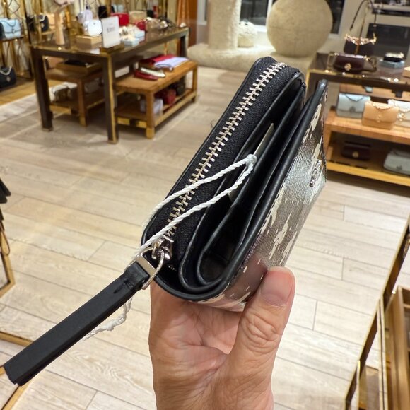 Tory Burch Emerson Mini Wallet 176905 Black Tossed Bow $215 - Picture 2 of 7